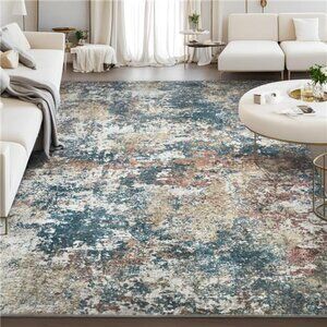 Area Rug Living Room Rugs: 8x10 Indoor Soft Fluffy Rug Abstract Carpet